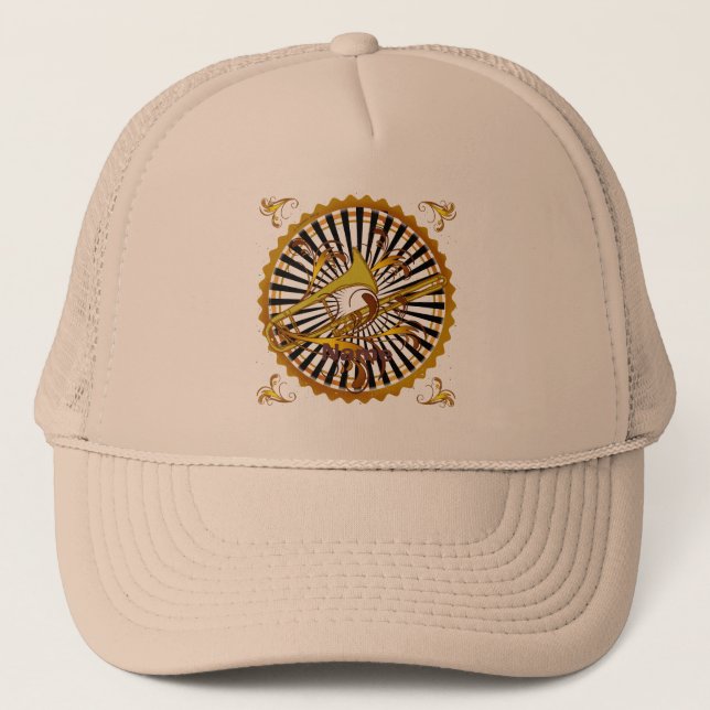 Trombone Swirls Trucker Hat (Front)