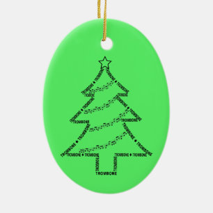 Trombone Text Christmas Tree Ceramic Tree Decoration