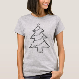 Trombone Text Christmas Tree T-Shirt