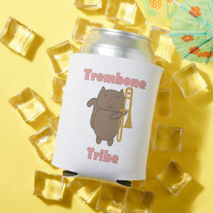 Trombone Tribe Funny Kawaii Cat Pink Letters Can Cooler
