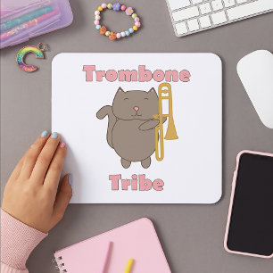 Trombone Tribe Kawaii Cat Pink Letters Mouse Mat