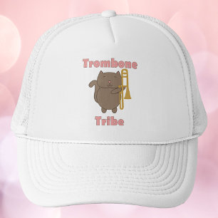 Trombone Tribe Kawaii Cat Pink Letters Trucker Hat