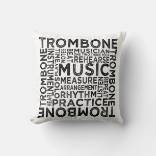 Trombone Typography Cushion
