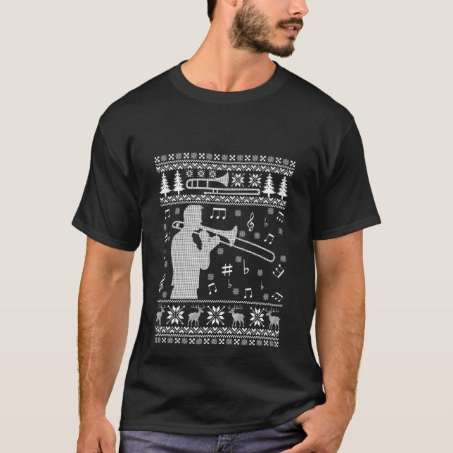 Trombone Ugly Christmas Shirt Funny Band (Front)
