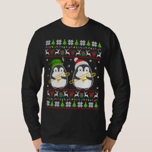 Trombone Ugly Christmas Sweater Elf Santa Penguin
