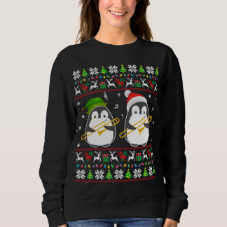 Trombone Ugly Christmas Sweater Elf Santa Penguin 