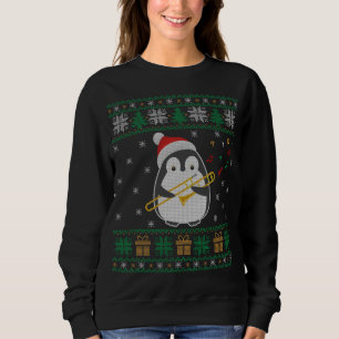 Trombone Ugly Christmas Sweater Penguin Xmas Famil