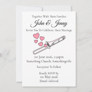 Trombone Wedding Invitation Brass Musicians