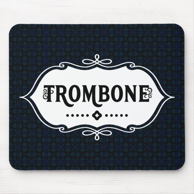 Trombone White Emblem Mouse Mat (Front)