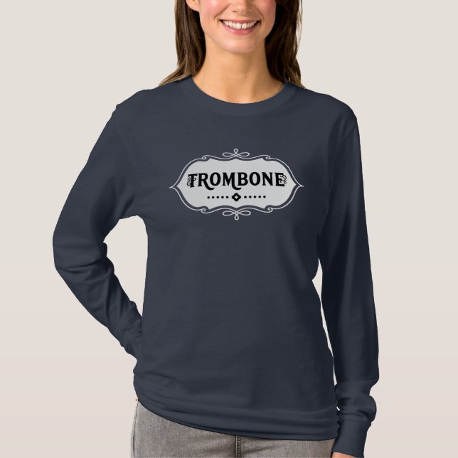 Trombone White Emblem T-Shirt (Front)