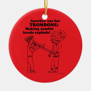 Trombone Zombie Explode Ceramic Tree Decoration