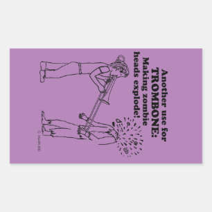 Trombone Zombie Explode Rectangular Sticker