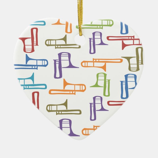 Trombones Ceramic Tree Decoration (Front)