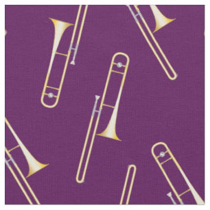 Trombones Music Musician Room Decor Purple Fabric