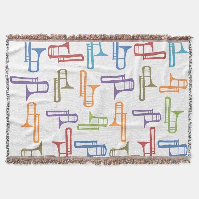 Trombones Throw Blanket (Front)