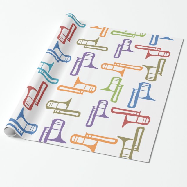 Trombones Wrapping Paper (Unrolled)