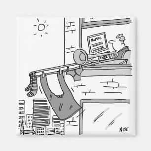 Trombonist Hangs his Washing Out Magnet