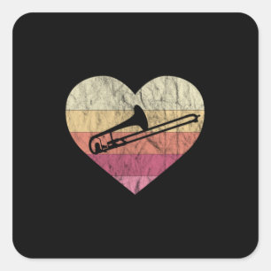 Trombonist Loves Playing Trombone Square Sticker