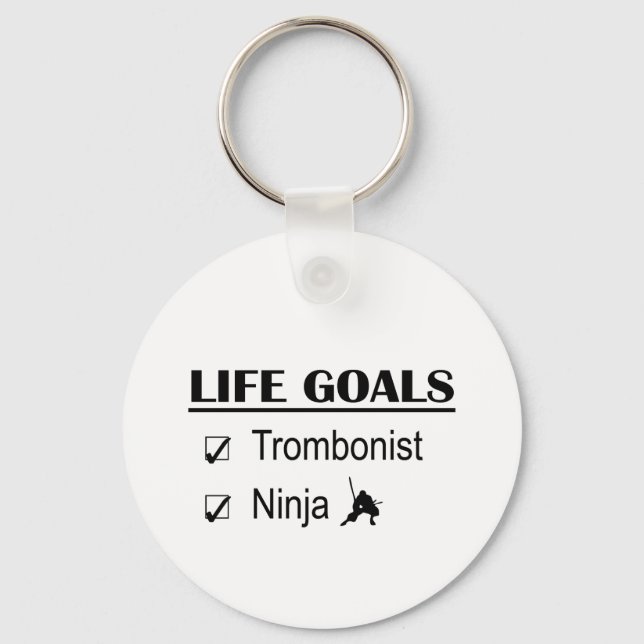 Trombonist Ninja Life Goals Key Ring (Front)