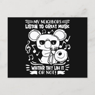 Trombonist Trombone Player Koala With Trombone Postcard