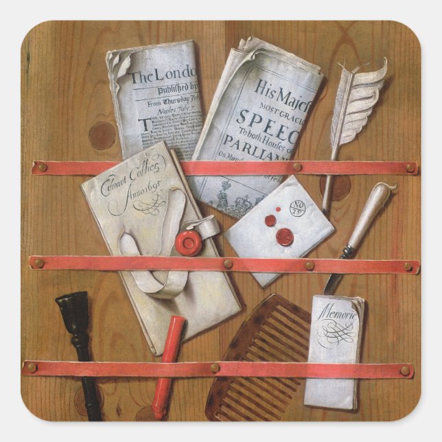 Trompe l'oeil, 1702 square sticker (Front)