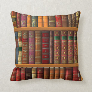 Trompe l'oeil "French library". Cushion