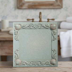 Trompe L'oeil Marine Life Shell Border 2 ID1190j Tile