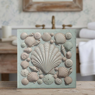 Trompe L'oeil Marine Life Shell Collection ID1190b Tile