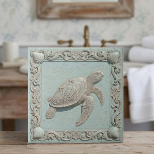 Trompe L'oeil Marine Life Turtle ID1190i Tile