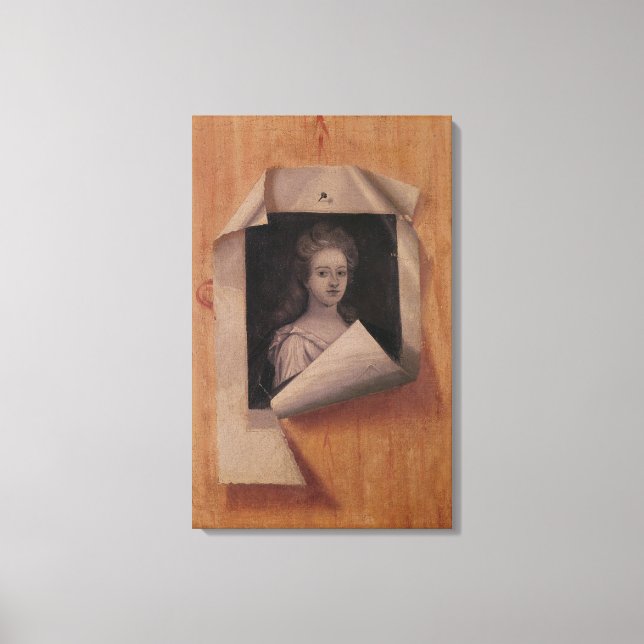 Trompe l'Oeil Portrait of a Lady Canvas Print (Front)