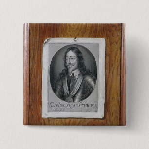 Trompe L'Oeil Still Life of a Print of Charles I ( 15 Cm Square Badge