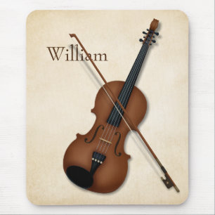 Trompe L'oeil Violin & Bow Elegant String Musician Mouse Mat