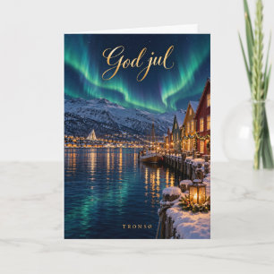 Tromsø Nordlys God jul Holiday Card