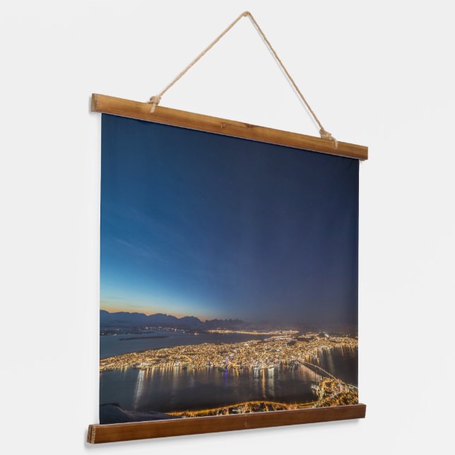 Tromso Norway Hanging Tapestry (Angled)
