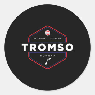 Tromso Norway Map Flag Classic Round Sticker