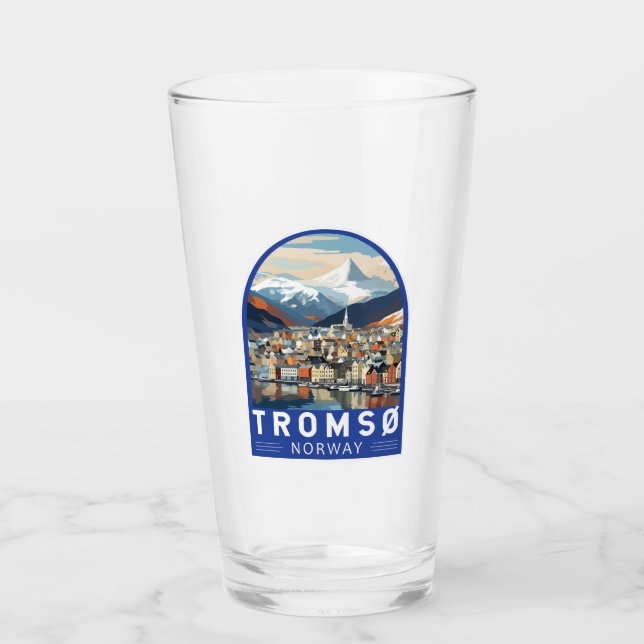 Tromso Norway Travel Art Vintage Glass (Front)