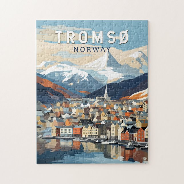 Tromso Norway Travel Art Vintage Jigsaw Puzzle (Vertical)