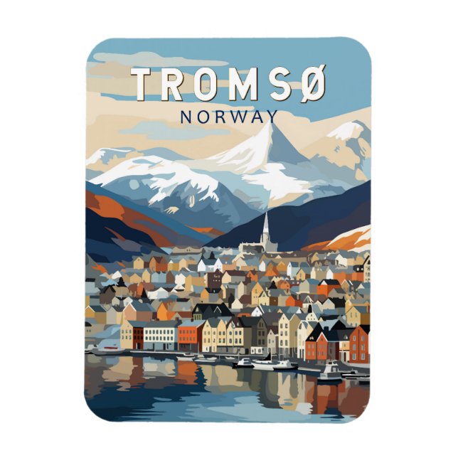 Tromso Norway Travel Art Vintage Magnet (Vertical)