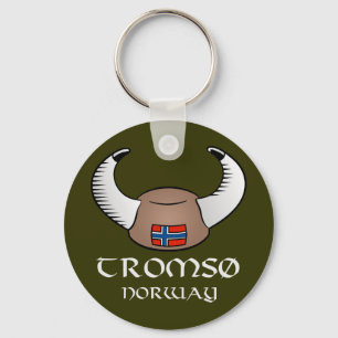 Tromso Norway Viking Hat Key Ring