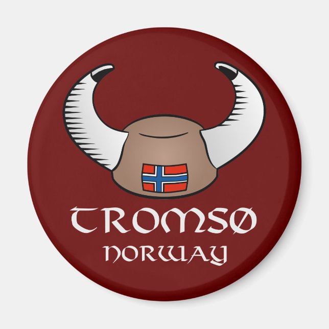 Tromso Norway Viking Hat Magnet (Front)