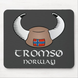 Tromso Norway Viking Hat Mouse Mat