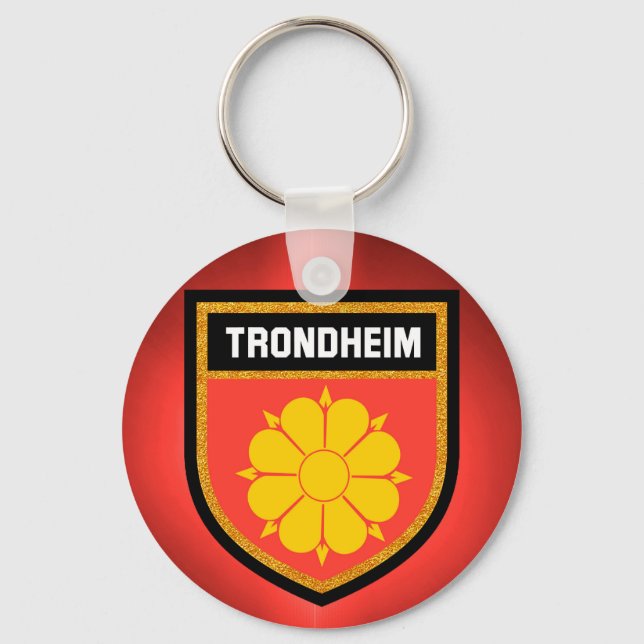 Trondheim  Flag Key Ring (Front)