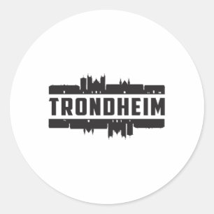 Trondheim Norway City Skyline Cityscape Trip Gift Classic Round Sticker