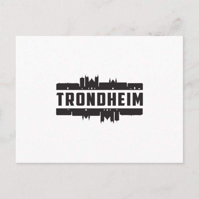 Trondheim Norway City Skyline Cityscape Trip Gift Postcard (Front)