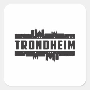 Trondheim Norway City Skyline Cityscape Trip Gift Square Sticker