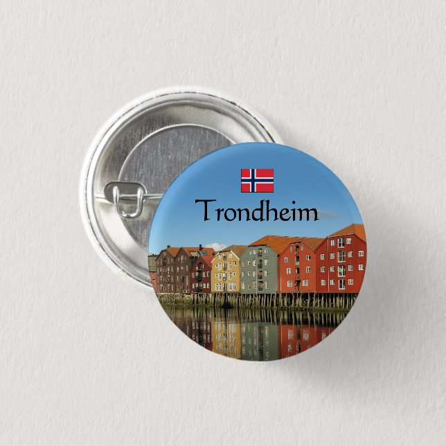 Trondheim Norway Souvenir 3 Cm Round Badge (Front & Back)