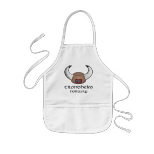 Trondheim Norway Viking Hat Kids Apron