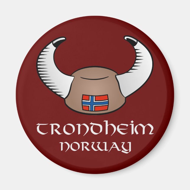 Trondheim Norway Viking Hat Magnet (Front)