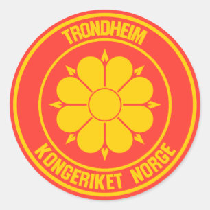 Trondheim Round Emblem Classic Round Sticker