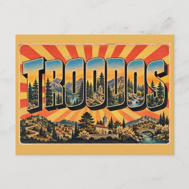 Troodos Painted Churches Pine Forest Art Postcard (Front)